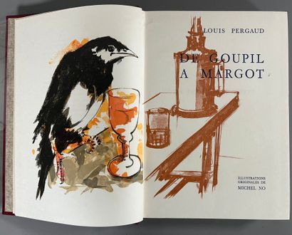 PERGAUD (Louis). 
Suite of six leather-bound...