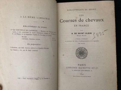 [Chevaux]. SAINT-ALBIN (A. de). Les courses...