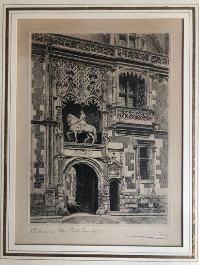 ROBIN : 
Lot de six gravures signées et certaines...
