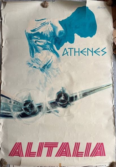 [Voyage]. DETUDDO. 
ALITALIA / Athenes. 
Affiche...