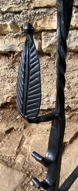 17th-century wrought-iron andirons
Decorated...