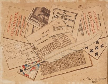 A. VOS VAN RYSWYK
Trompe l'œil with pen
Watercolor
29...