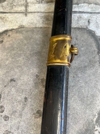 Naval officer's saber. Horn handle. Chased...