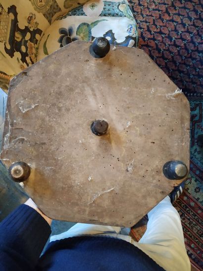 Pair of turned walnut light holders, 17th...