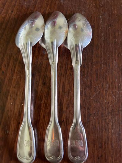 Suite of ten silver spoons, Minerve hallmark,...