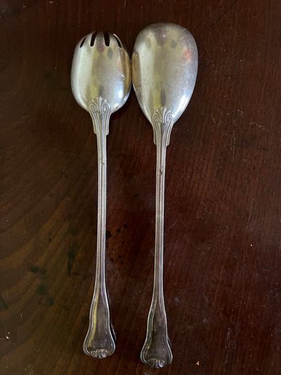 Salad service in Minerve hallmarked silver,...