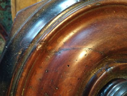 Pair of turned walnut light holders, 17th...