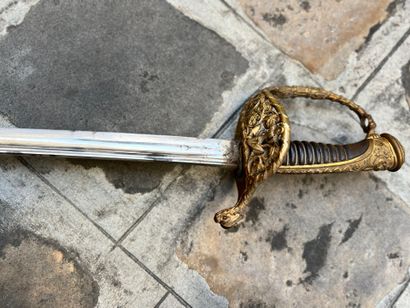Naval officer's saber. Horn handle. Chased...