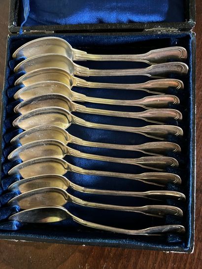 Suite of ten silver spoons, Minerve hallmark,...