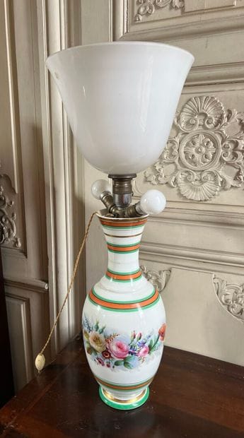PARIS, 19th century
Porcelain lamp, decorated...