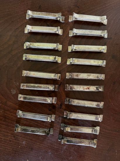 Suite of 19 silver-plated knife-holders,...