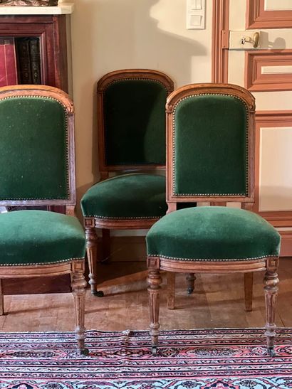 Five oak chairs from the Louis Philippe period....