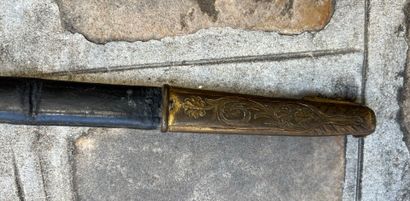 Naval officer's saber. Horn handle. Chased...