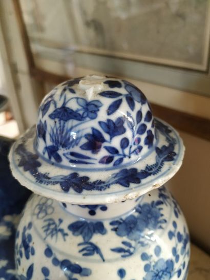 CHINA, 19th century
Two pairs of blue-white...