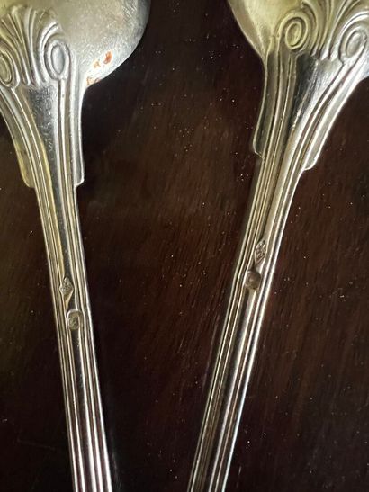Salad service in Minerve hallmarked silver,...