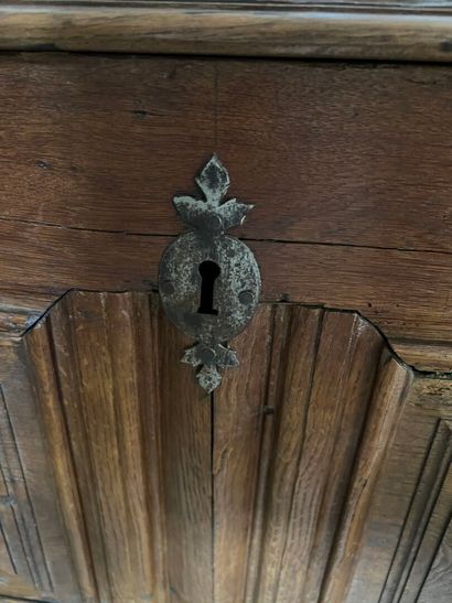 Louis XIV style diamond-point walnut chest,...