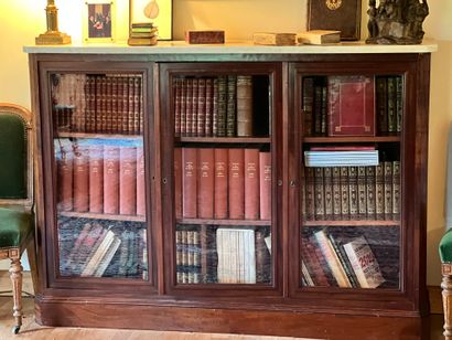 Mahogany and veneered bookcase, mid-19th...