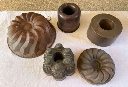 Set of five copper molds, late 19th century
Some...