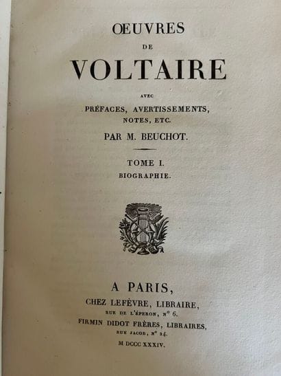 Voltaire's works 
Lefevre Firmin Didot, 1880...