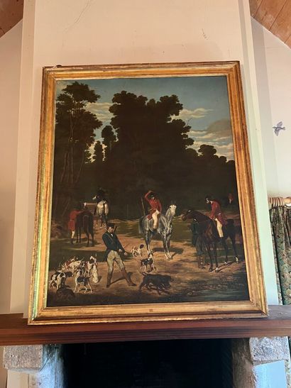 Henri GEORGET, 1849
Hunting scene 
Oil on...