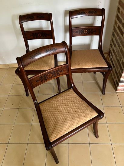 Three Louis Philippe period mahogany dining...