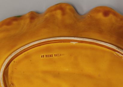 A leaf dish signed 