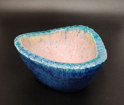 Accolay : Small pocket cup in speckled blue...