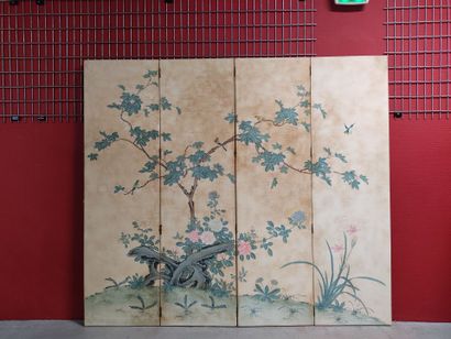 A 4-leaf folding screen on 18th century Japanese...
