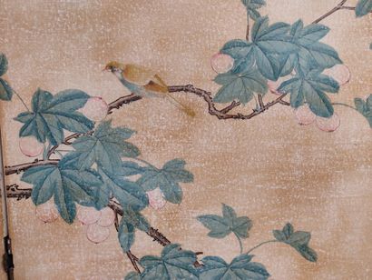 A 4-leaf folding screen on 18th century Japanese...