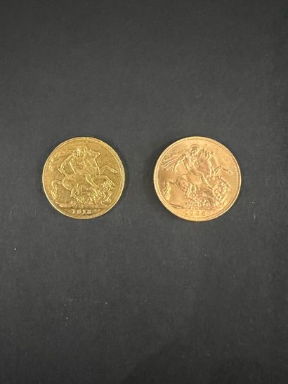Two gold sovereigns George V 1926 SA and...
