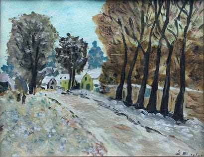 E. MACLET (1881-1962): Hamlet under the snow
Gouache...