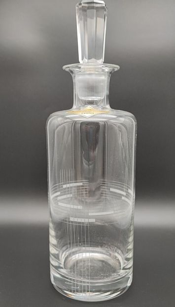 A set of glasses engraved with geometric...