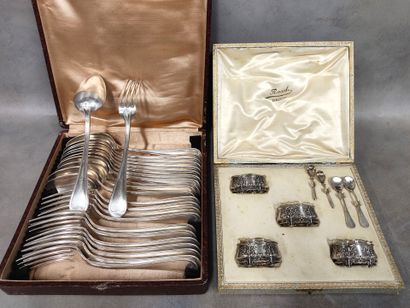 Apollo: a box of twelve silver-plated filet...