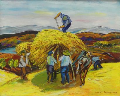 Yves SOUBEYRAN: Haymaking
Oil on canvas signed...