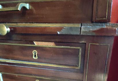 Mahogany cylinder desk in the Louis XVI style...
