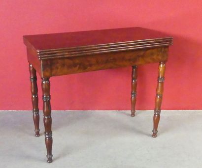 Games table in burr walnut 
twisted legs...