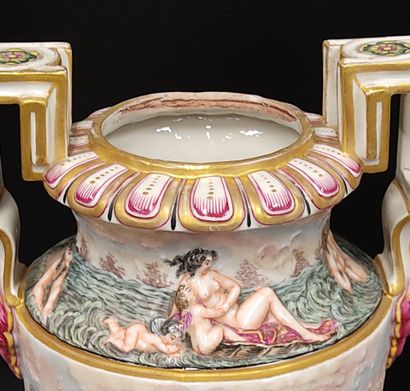 Capo Di Monte: a pair of covered porcelain...