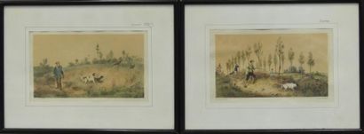 F GRENIER (after)
Two framed lithographs...