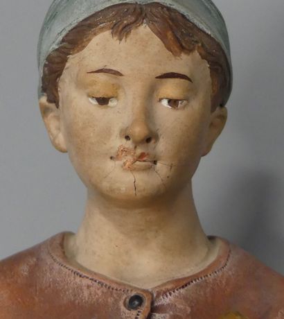 Joseph LEGULUCHE(1849 -1915): La tartine
Polychrome...