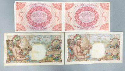 Outre-Mer - Lot of 8 banknotes including...