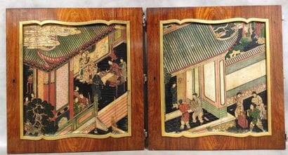 Pair of furniture doors decorated with Coromandel...