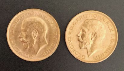 Two Georges V sovereigns 
1917 S - 1918 M...