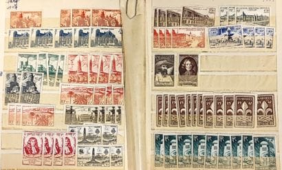 Small stock of mint France stamps from 1945...
