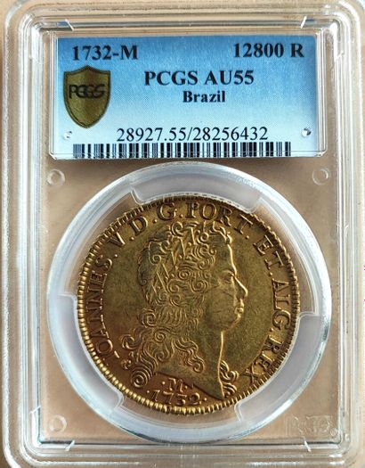 Brazil: One coin or 12800 reis - 1732 M
John...