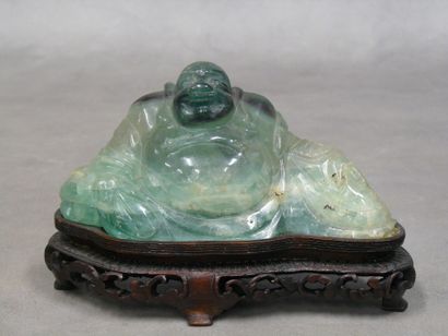 Seated Buddha, 20th century 
Jadeite statuette
H....