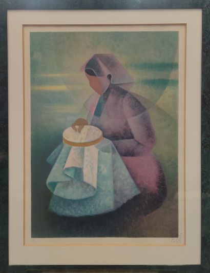 Louis TOFFOLI (1907 - 1999)
The embroiderer
Color...