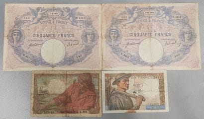 France - Set of 4 banknotes including - 50...