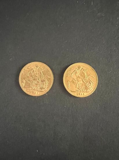 Two gold sovereigns George V 1911