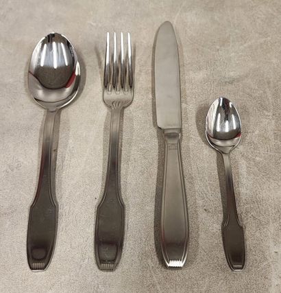 A 49-piece stainless-steel cutlery set
