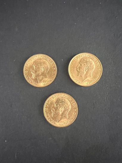Three gold sovereigns George V 1912